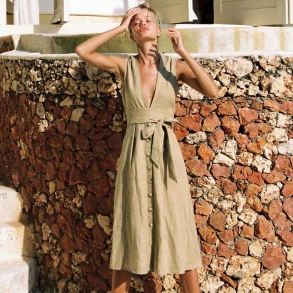 Faithfull the brand , linen dress , women’s dress